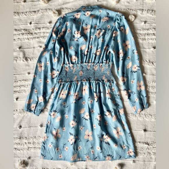 Rebecca Taylor Daniella Blue Floral Silk Dress size 10 - Picture 11 of 15